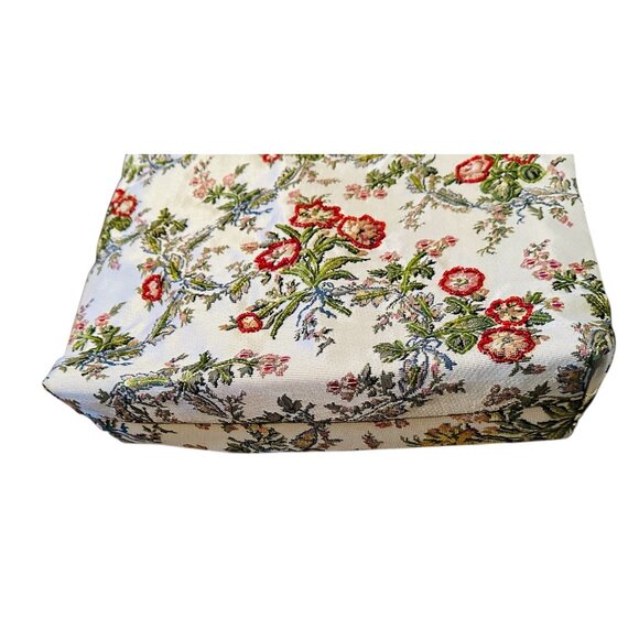 Floral Tapestry Tote Bag With Dual Handles Handbag Purse Womens Zipper Closure - Picture 4 of 9